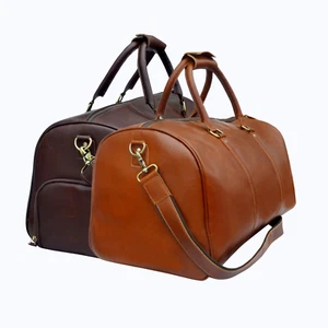 Premium Vollnarbenleder Seesack YKK Reißverschluss, 22" Weekender Tasche, kostenloser Versand - Bild 1 von 11