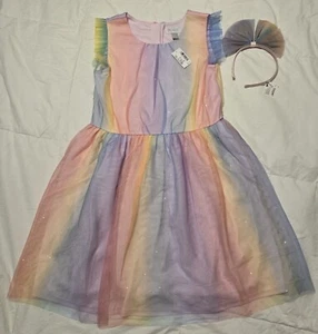 NWT The Children's Place Girls Ombre Dress and Headband 12 14 - Picture 1 of 2