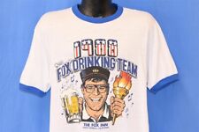 vintage 80s THE FOX DRINKING TEAM 1988 USA INN SANTA MONICA RINGER t-shirt XL
