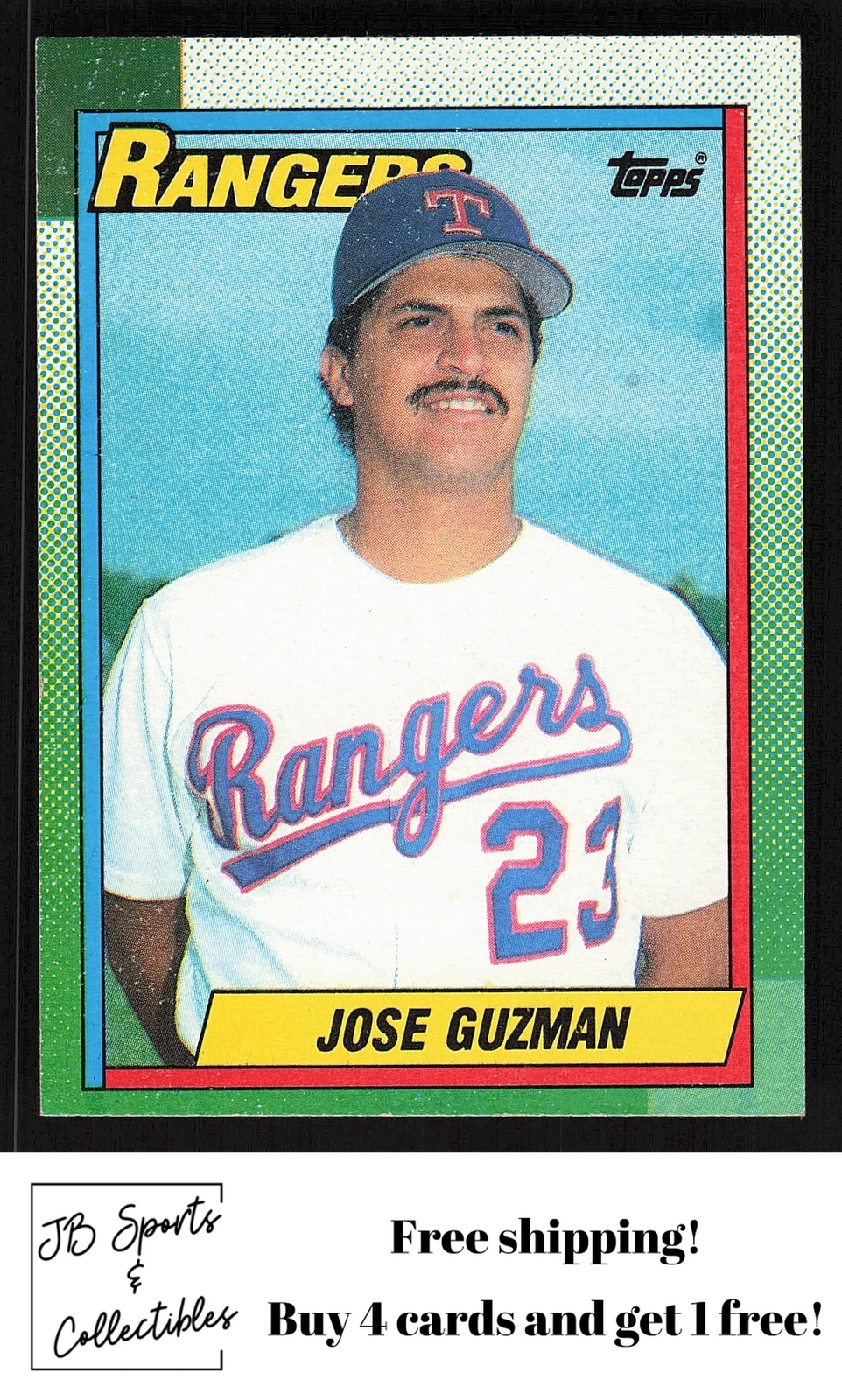 1990 Topps Jose Guzman #308 Texas Rangers