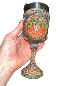 Celtic Tree of Life Goblet Chalice Cup - Picture 1 of 6