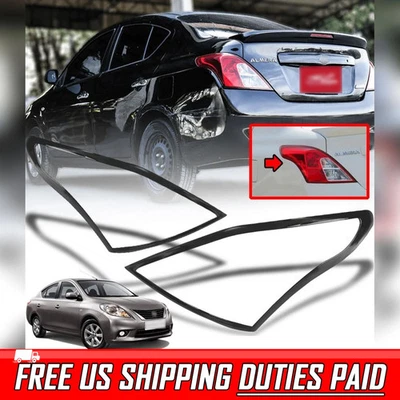 Cubierta de luz trasera negra para sedán Nissan Versa Almera 2011-2016 Foto 1 de 4