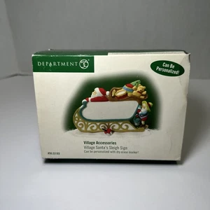 Department 56 Dorfzubehör Dorf Weihnachtsmann Schlitten Schild 53183 Neu - Bild 1 von 7