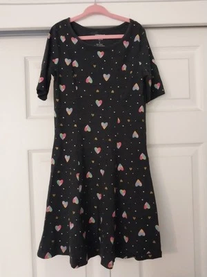 Jumping Beans Girl's All-Day-Play Heathered Gray with Hearts Dress Size 8 - Изображение 1 из 4