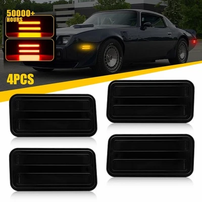 Lámparas marcadoras laterales LED rojas ámbar delanteras traseras LED para lente de humo Pontiac Firebird 70-81 Foto 1 de 4