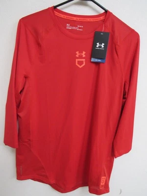 NWT Under Armour Iso-Chill Baseball 3/4 Sleeve Red Fitted Shirt Large - Image 1 of 4