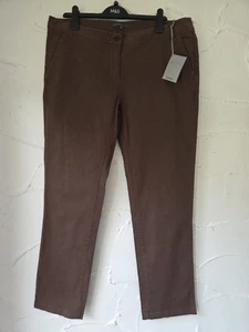 Geox Respira Trousers Size 50 UK 20/22 Java Brown Chino Style New With Tags - Picture 1 of 10