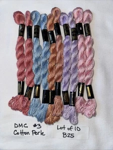 Lot of 10 DMC Cotton Perle #3 Pearl PASTELS Embroidery Floss 15m/16.4y/5g ea B25 - Picture 1 of 3
