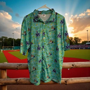 Myrtle Beach Mermen Pelicans XL baseball Hawaiian Kenny Powers Eastbound & Down - Picture 1 of 6