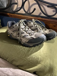 Merrell Vibram Mens Size 13 Hiking Shoes Walnut Suede Mesh Performance - Picture 1 of 24