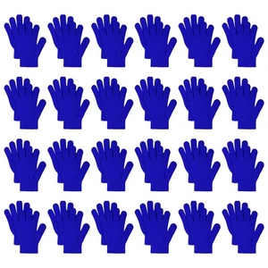 24 Pairs Blue Warm Kids Gloves Winter Gloves Knit Gloves for Kids Boys Girls ... - Picture 1 of 7