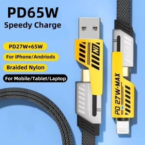 Universal 4 in 1 Multi USB Charger Charging Cable Lead For All Mobile Phones UK - Picture 1 of 30