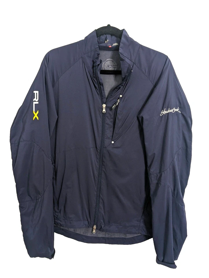 RLX mens L golf jacket navy blue full zip mesh  breathable performance - Image 1 of 4