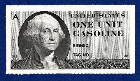 UNITED STATES GAS RATION COUPON 1970 s "A"ONE UNIT GASOLINE Pueblo Army Depot Cover