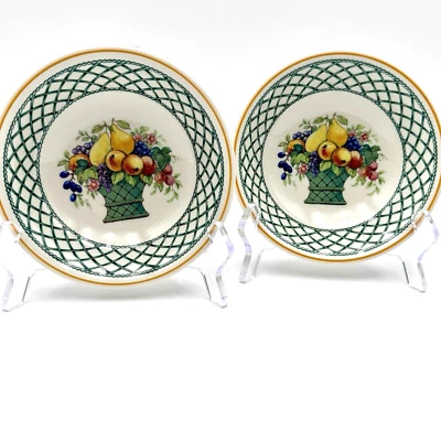 "JUEGO DE 6"" cuencos de sopa de cereal Villeroy & Boch BASKET/2 celosía de frutas Alemania #1748" Foto 1 de 4