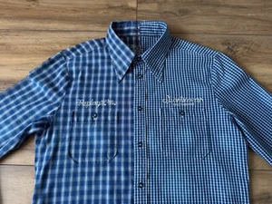 Replay Blue Checked Vintage Men’s long sleeve Shirt size L, UK 17” 43cm VGC - Picture 1 of 13