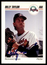 1992 SkyBox Team Sets AAA Billy Taylor IP Signed Auto Richmond Braves #445