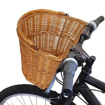 Wicker Bike Bicycle Basket Shopping Basket Cycle Shopping With Handle - Image 1 of 3