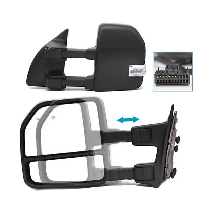 Espejos retrovisores de remolque con señal de giro eléctricos para Ford F250 F350 F450 Super Duty 2010-2013 Foto 1 de 4