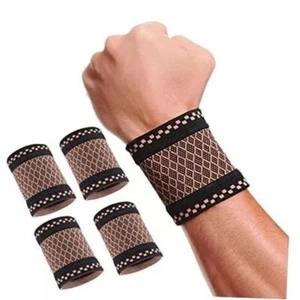 4Pcs Best Copper Wrist Compression Sleeves Compression Wrist Brace Wrist Support - Picture 1 of 23