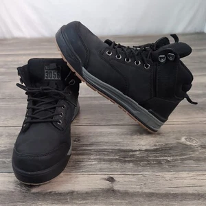 Hard Yakka Men's Size 9.5 Lace Zip Safety Boot Black Steel Caps Y60201 3056 - Picture 1 of 16