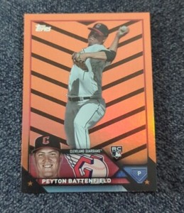 Peyton Battenfield 2023 Topps Update Series US267 Orange Halloween Foil Parallel