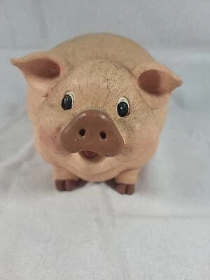 Lindo cerdo jardín estatua decoración lechón rosa 4,5 pulgadas alto primavera  Foto 1 de 4