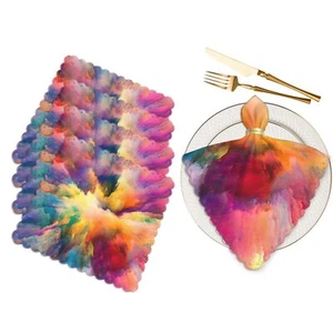 Color Explosion Series Cloth Napkins 18x18" Washable Set of 4 Home Wedding - Picture 1 of 8