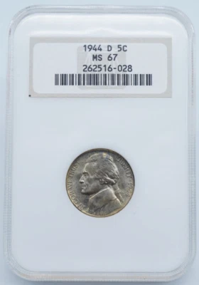 1944-D Jefferson War Time Nickel NGC MS 67 Old Holder - U1097 - Image 1 of 4