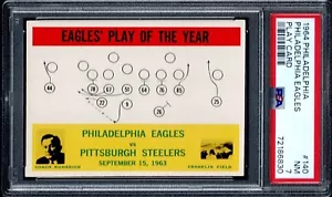 PSA 7 1964 Philadelphia #140 EAGLES Play Card, NM - Picture 1 of 2