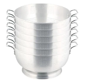 Colador de aluminio poco profundo de alta resistencia para catering con asas grandes duradero - Imagen 1 de 9