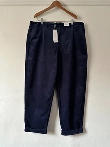 Per Una Marks and Spencer Blue Corduroy Tapered Ankle Grazer Trousers Size 20UK - Picture 1 of 8