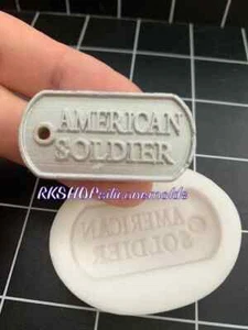 American soldier-tags-Medal-Hero handmade silicone mold for crafts - Picture 1 of 7