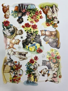 Vintage Scrap Cats And Dogs Germany Die Cut Paper Journals Puppies Kitties EAS - Picture 1 of 11