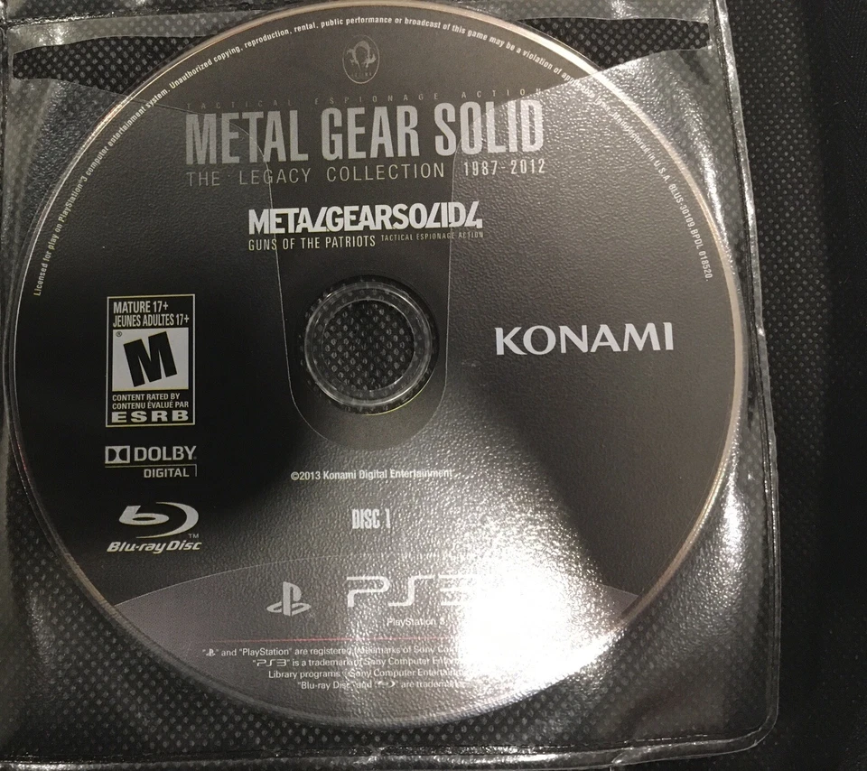 Metal Gear Solid: The Legacy Collection 1987-2012 Sony PS3 2013 Disc 1 One Only - Image 1 of 1