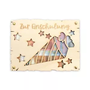 „Glückwunsch zur Einschulung“ - Glückwunsch-Karte aus Holz - Bild 1 von 7