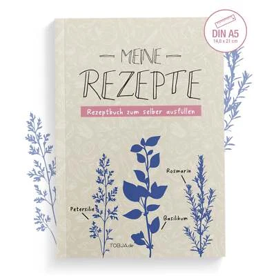 A5 Rezeptbuch zum selberschreiben A5 Kochbuch kleines Backbuch Rezepte Geschenk - Bild 1 von 4