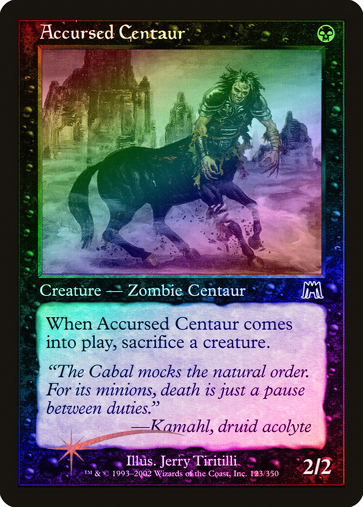 Accursed Centaur FOIL Onslaught NM Black Common MAGIC GATHERING CARD ABUGames