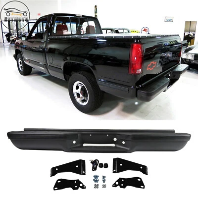 Black Complete Rear Bumper for 88-2000 Chevy Silverado GMC Sierra C/K 1500 2500 - Изображение 1 из 4