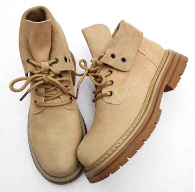 Informales Para hombres Británicos Puntera Redonda Con Cordones Botines Gamuza Invierno Cálidos Zapatos	 Foto 1 de 4