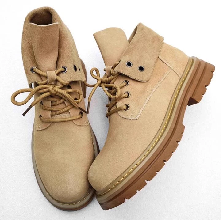 Informales Para hombres Británicos Puntera Redonda Con Cordones Botines Gamuza Invierno Cálidos Zapatos	 Foto 1 de 4