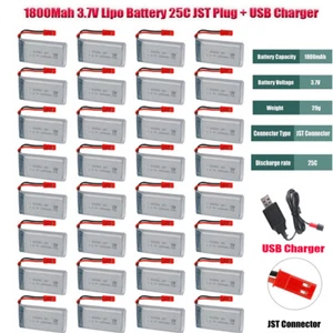 1800mah 3,7V Lipo Akku 25C JST Stecker mit Ladegerät für RC Quadcopter Drohne - Bild 1 von 62