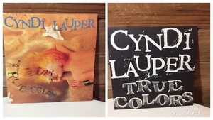 Cyndi Lauper 1986 True Colors In Store Display 2 Sided Promo Sign 12”x12” - Picture 1 of 7