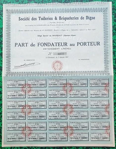 Dépt 04 - Le Brusquet - Peu Courant Déco d'une Tuilerie & Briqueterie de 1931 - Picture 1 of 1