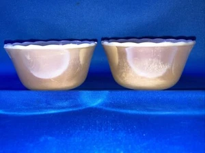 Vintage Set of 2 Fire King Peach Lustre 6 oz Dessert Custard Cups - Picture 1 of 4