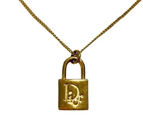 Collana con lucchetto Christian Dior oro donna