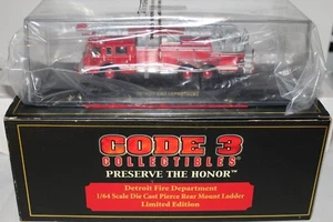 CODE 3 COLLECTIBLES Detroit Fire Department Pierce Rear Mount Ladder 1 - Picture 1 of 3
