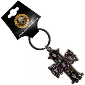 GUNS AND ROSES CROSS LOGO HIGH QUALITY METAL KEY RING OFFICIALLY LICENSED - Picture 1 of 6