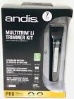 Andis #24505 Multitrim Li Trimmer Kit 2 Reversible Attachment Combs NEW