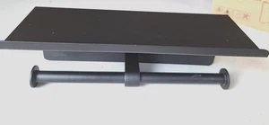 Bathroom Double Toilet Paper Holder with Shelf New Open Box Black Matte - Picture 1 of 6